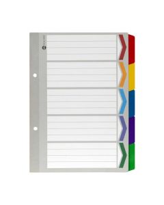 MARBIG INDICES & DIVIDERS 5 TAB REINFORCED A5 COLOUR