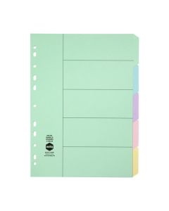 MARBIG INDICES & DIVIDERS 5 TAB MANILLA A4 PASTEL