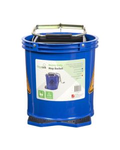 CLEANLINK  HEAVY DUTY MOP BUCKET METAL WRINGER 16L BLUE
