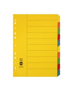 MARBIG INDICES & DIVIDERS 10 TAB MANILLA A4 BRIGHTS