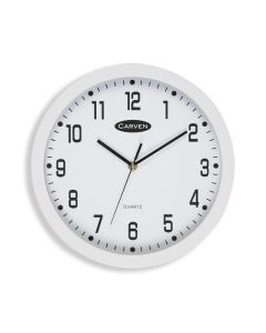 CARVEN CLOCK 300MM WHITE FRAME