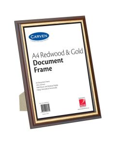 CARVEN DOCUMENT FRAME REDWOOD/GOLD A4