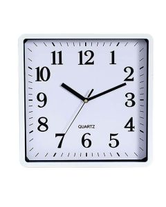 CARVEN CLOCK 250MM SQUARE WHITE FRAME