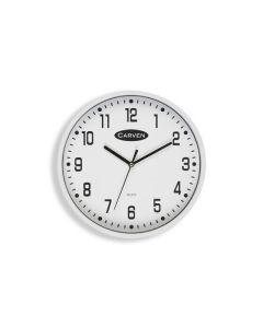 CARVEN CLOCK 225MM WHITE FRAME