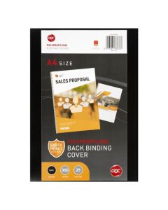 GBC BINDING COVER A4 POLYCOVER BLACK PACK 25