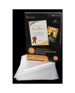 GBC LAMINATING POUCH A4 125 MICRON PACK 100