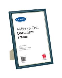 CARVEN DOCUMENT FRAME BLACK/GOLD A4
