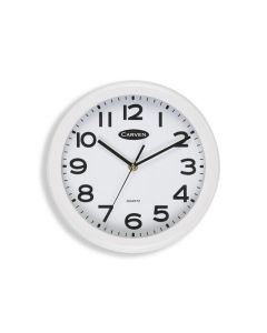 CARVEN CLOCK 250MM WHITE FRAME