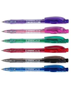 STABILO 308 LINER RETRACTABLE BALLPOINT PEN MEDIUM VIOLET BOX 10