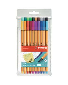 STABILO POINT 88 FINELINER ASSORTED WALLET 20