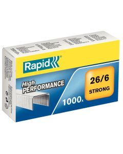 RAPID STAPLES 26/6MM BOX 1000 STRONG