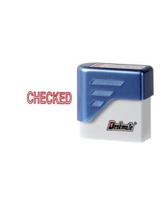 DESKMATE PRE-INKED OFFICE STAMP CHECKED RED