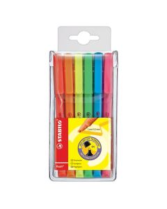 STABILO FLASH HIGHLIGHTER ASSORTED WALLET 6