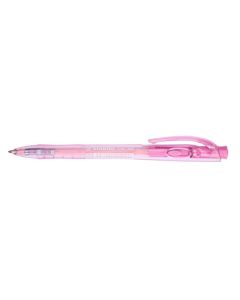 STABILO 308 LINER RETRACTABLE BALLPOINT PEN MEDIUM PINK BOX 10