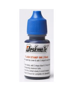 DESKMATE PRE-INKED STAMP REFILL INK 10ML BLUE