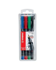 STABILO OHPEN UNIVERSAL OVERHEAD PROJECTOR PEN PERMANENT FINE ASST WALL 4
