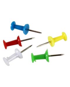 ESSELTE PUSH PIN ASSORTED COLOUR 200PACK
