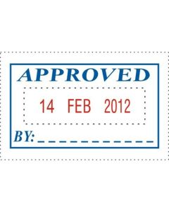 DESKMATE SELF-INKING DATER STAMP APPROVED & DATE BLUE/RED