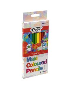 TEXTA MAXI TRIANGULAR COLOURED PENCILS PACK 10