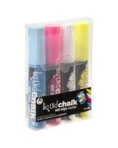 TEXTA LIQUID CHALK MARKER WET WIPE ASSORTED WALLET 4 BULLET