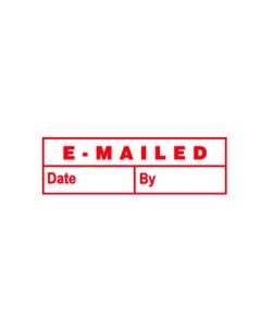 DESKMATE PRE-INKED OFFICE STAMP EMAILED (DATE & BY) RED
