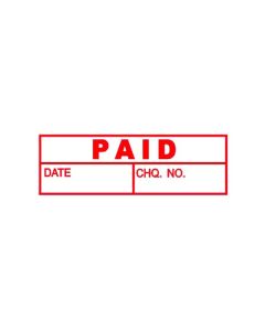 DESKMATE PRE-INKED OFFICE STAMP PAID (DATE & CHEQUE) RED