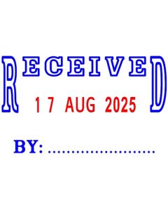 DESKMATE SELF-INKING DATER STAMP RECEIVED & DATE BLUE/RED