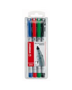 STABILO OHPEN UNIVERSAL OVERHEAD PROJECTOR PEN SOLUBLE MEDIUM ASST WALL 4