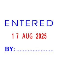 DESKMATE SELF-INKING DATER STAMP ENTERED & DATE BLUE/RED