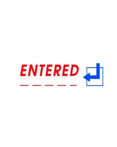 DESKMATE PRE-INKED OFFICE STAMP ENTERED (DATE) BLUE/RED