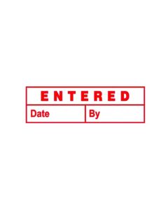 DESKMATE PRE-INKED OFFICE STAMP ENTERED (DATE & BY) RED