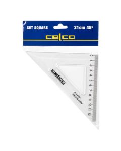 CELCO 45 DEGREE SET SQUARES 21CM CLEAR
