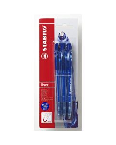 STABILO LINER BALLPOINT PEN BLUE CARD 3