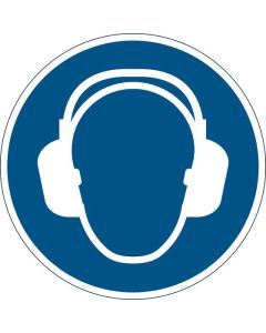 DURABLE FLOOR MARKING SIGN USE EAR PROTECTION BLUE 430MM