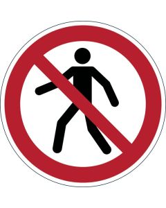 DURABLE FLOOR MARKING SIGN PERMANENT PEDESTRIAN PROHIBITED 430MM RED