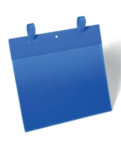 DURABLE LOGISTIC POCKETS WITH FASTENING STRAPS A4 LANDSCAPE PACK50 BLUE