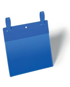 DURABLE LOGISTIC POCKETS WITH FASTENING STRAPS A5 LANDSCAPE PACK50 BLUE