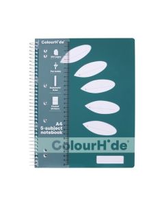 COLOURHIDE SUBJECT BOOK A4 250PAGE TEAL GREEN