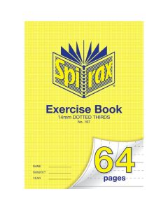 SPIRAX 107 EXERCISE BOOK 64 PAGE A4 14MM DOTTED THIRDS