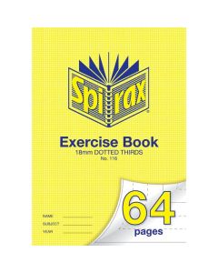 SPIRAX 116 EXERCISE BOOK 64 PAGE A4 18MM DOTTED THIRDS