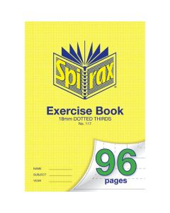 SPIRAX 117 EXERCISE BOOK 96 PAGE A4 18MM DOTTED THIRDS