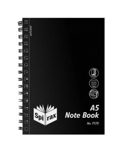 SPIRAX P570 PP NOTEBOOK A5 200 PAGE BLACK S/O