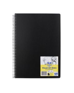 SPIRAX P704 PP VISUAL ART DIARY A4 120 PAGE BLACK S/O