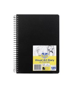 SPIRAX P705 PP VISUAL ART DIARY A5 120 PAGE BLACK S/O