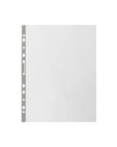 MARBIG SHEET PROTECTORS MEDIUM WEIGHT A4 SILVER STRIP 100BOX
