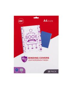 GBC BINDING COVER A4 L/GRAIN BLUE PACK 25