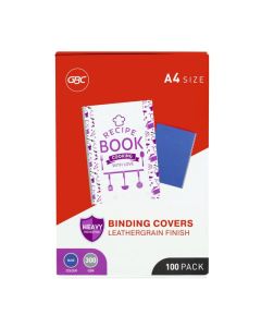 GBC BINDING COVER A4 L/GRAIN BLUE PACK 100
