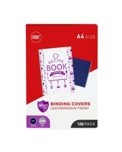 GBC BINDING COVER A4 L/GRAIN NAVY PACK 100