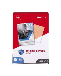 GBC BINDING COVER A4 150 MICRON CLEAR PACK 100