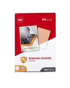 GBC BINDING COVER A4 250 MICRON CLEAR PACK 100
